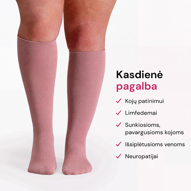 Bambukinės plačios kompresinės kojinės (pastelinės)