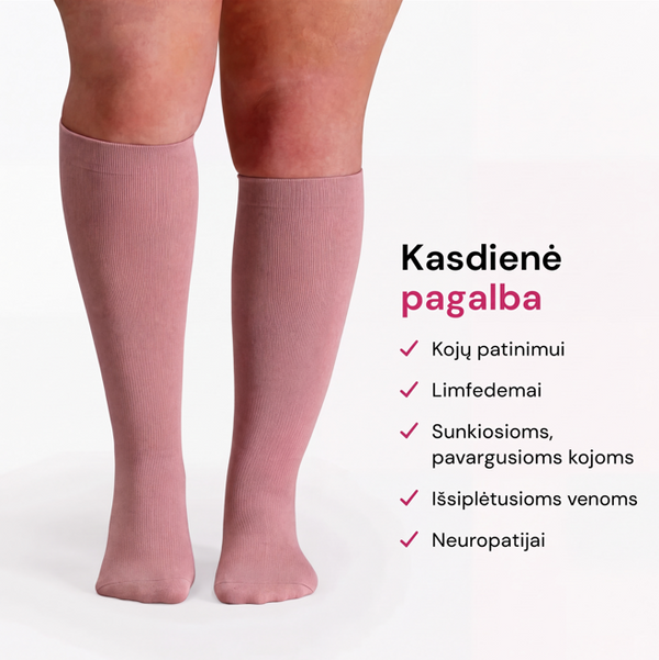 Bambukinės plačios kompresinės kojinės (pastelinės)