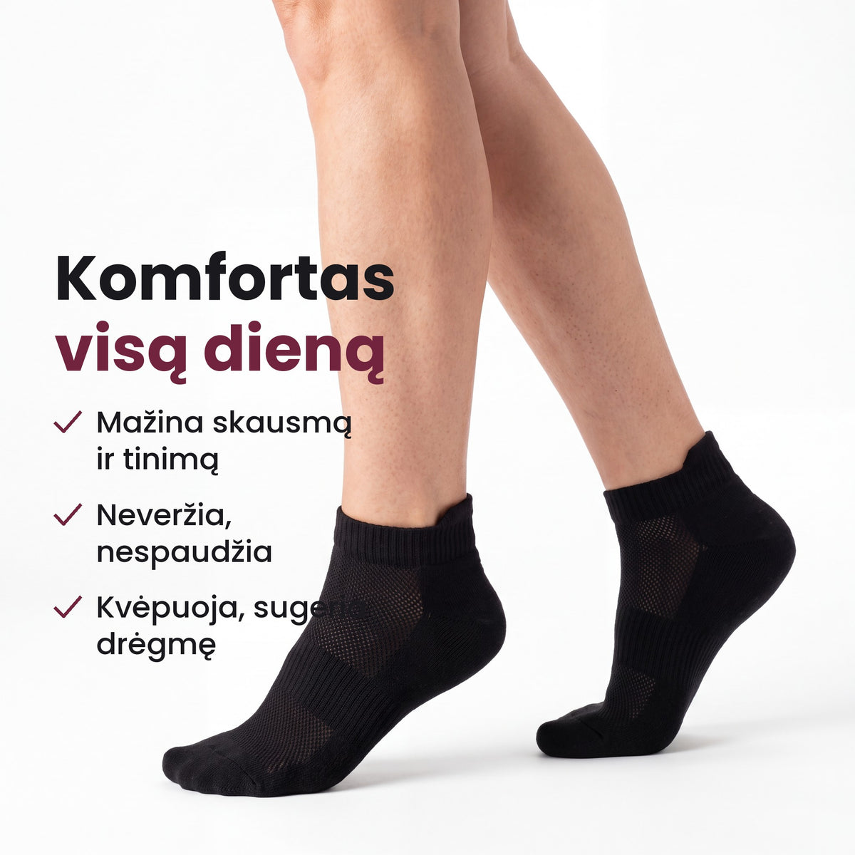 Bambukinės kompresinės kojinės iki kulkšnies