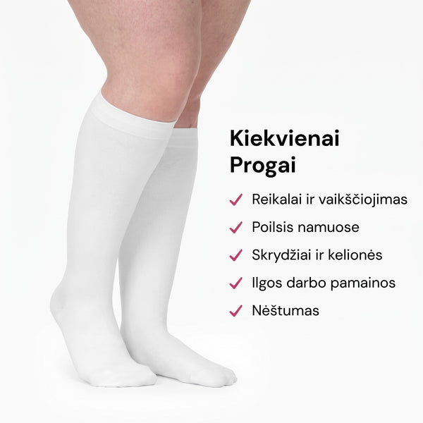 Originalios plačios kompresinės kojinės